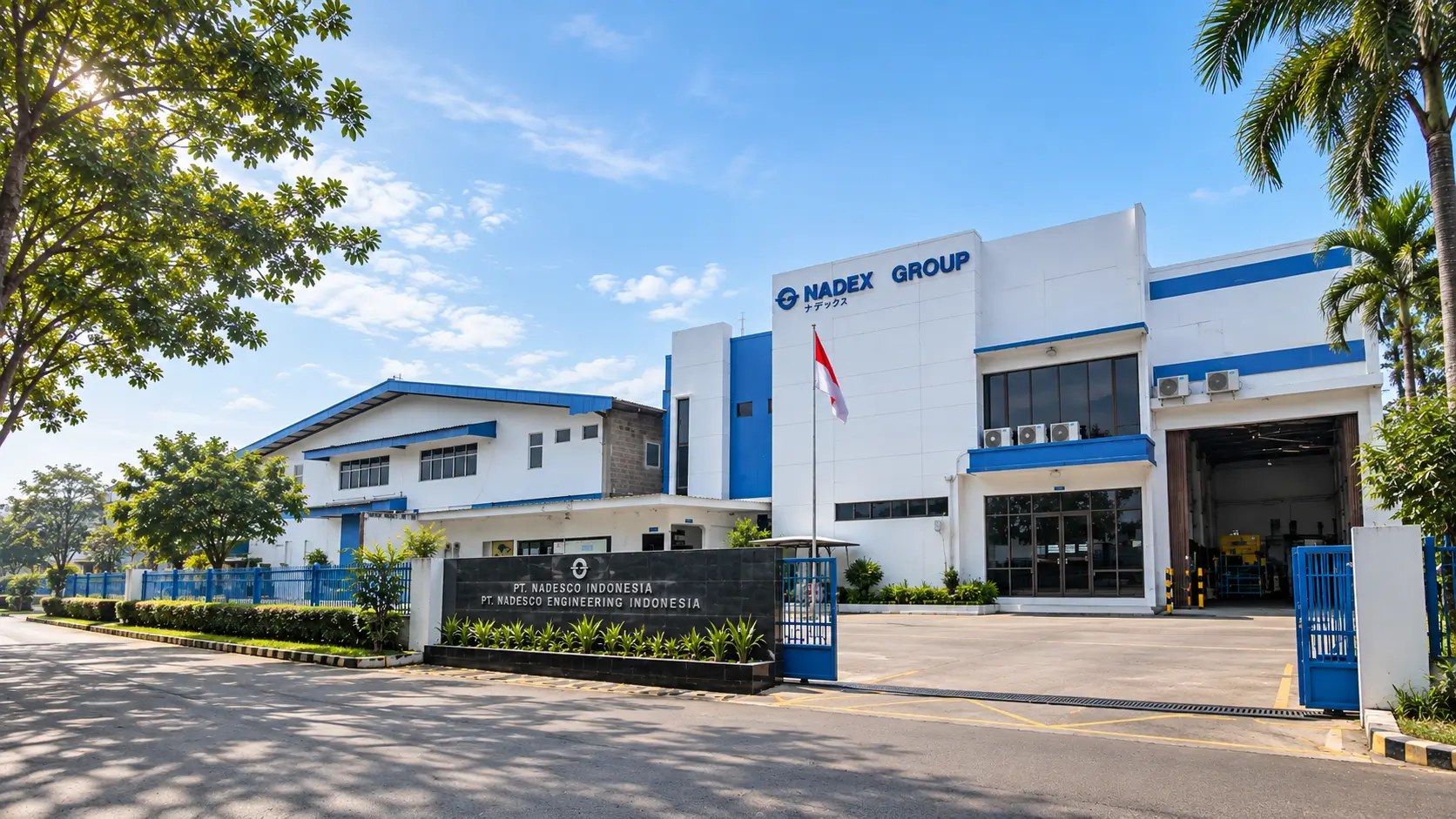 PT Nadesco Indonesia and PT Nadesco Engineering Indonesia facility with NADEX Group signage